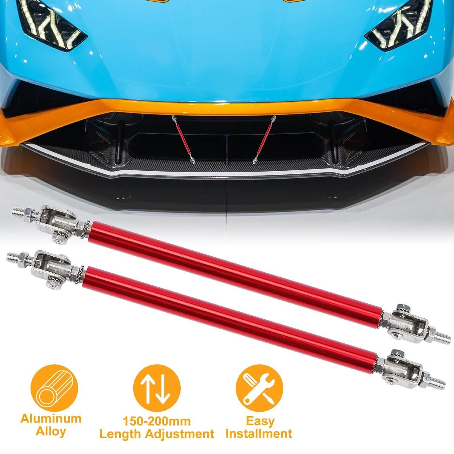 2-Piece: Front Bumper Lip Splitter Rod Automotive - Tophatter Daily Deals