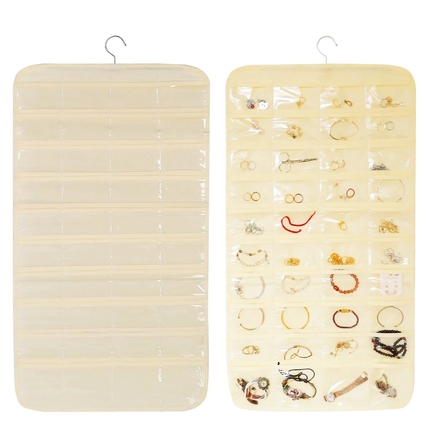 2-Piece: Hanging Jewelry Organizer Beige Storage & Organization - Tophatter Daily Deals