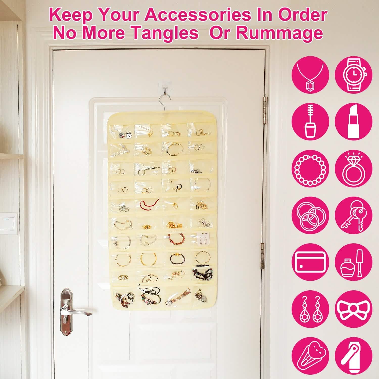 2-Piece: Hanging Jewelry Organizer Storage & Organization - Tophatter Daily Deals