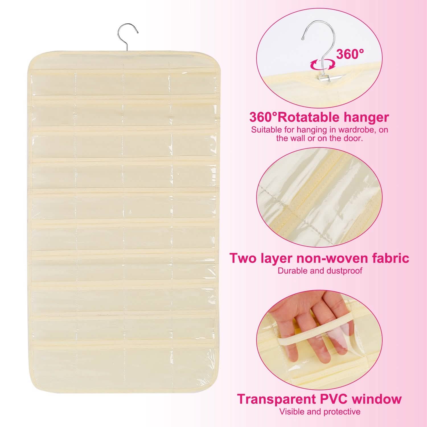 2-Piece: Hanging Jewelry Organizer Storage & Organization - Tophatter Daily Deals