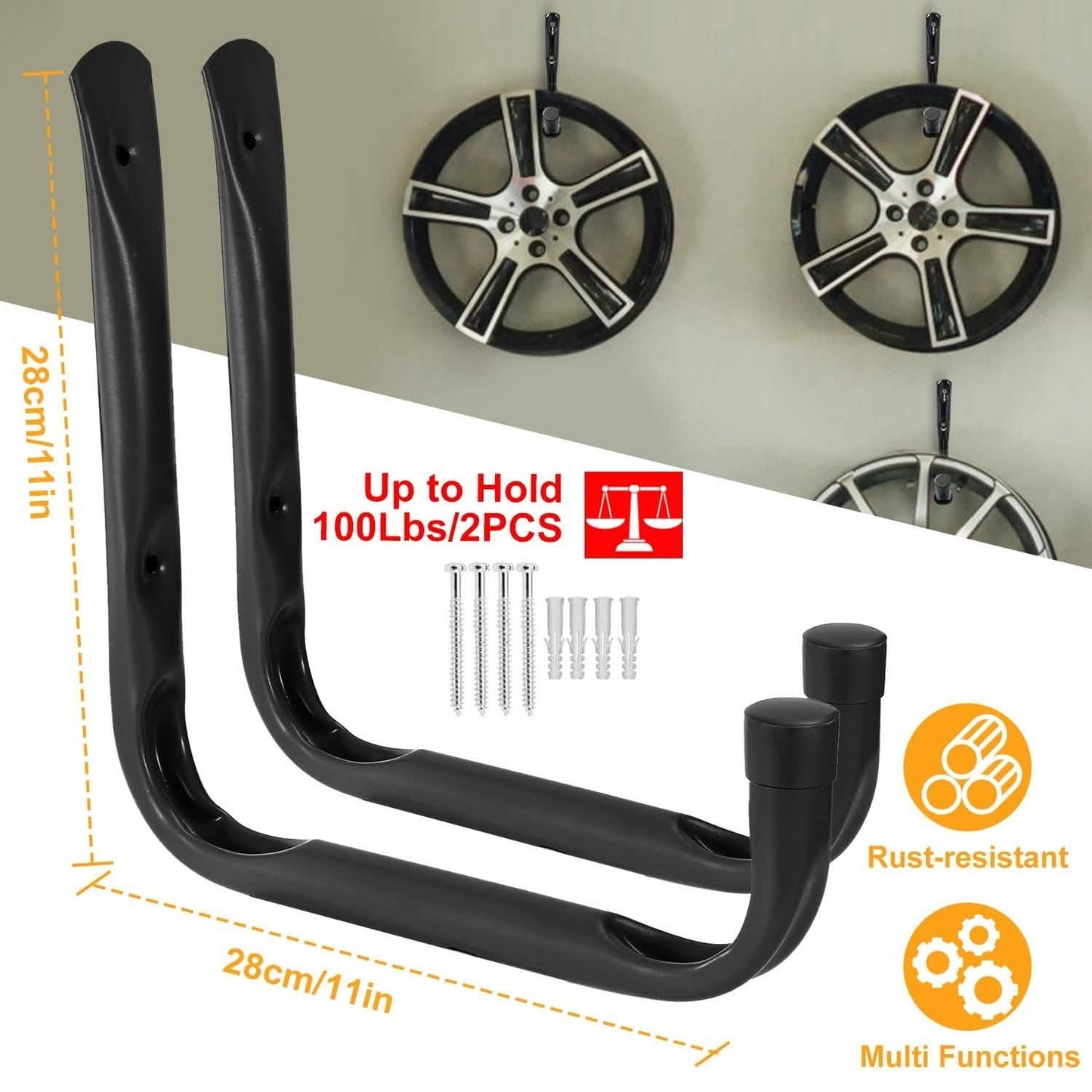 2-Piece: Heavy Duty Garage Storage Hooks Hanger Storage & Organization - Tophatter Daily Deals