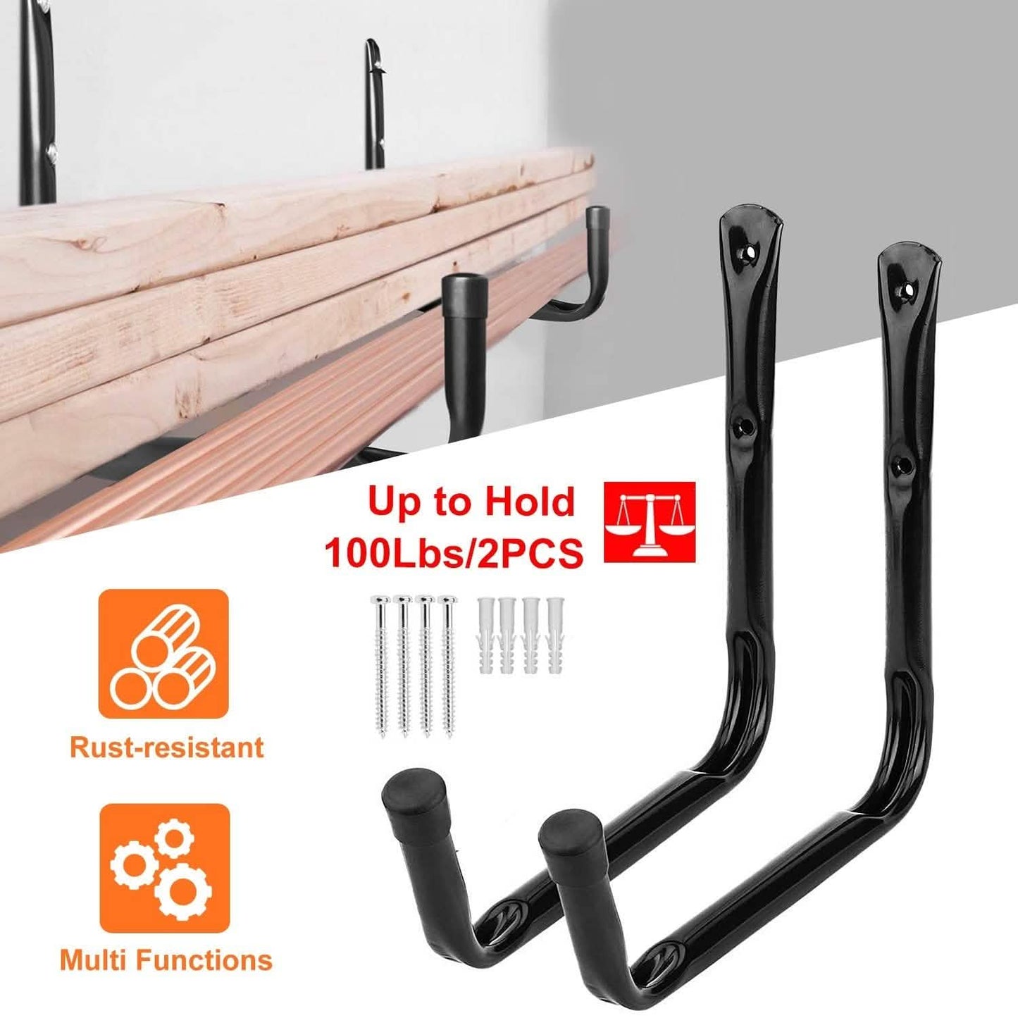 2-Piece: Heavy Duty Garage Storage Hooks Hanger Storage & Organization - Tophatter Daily Deals