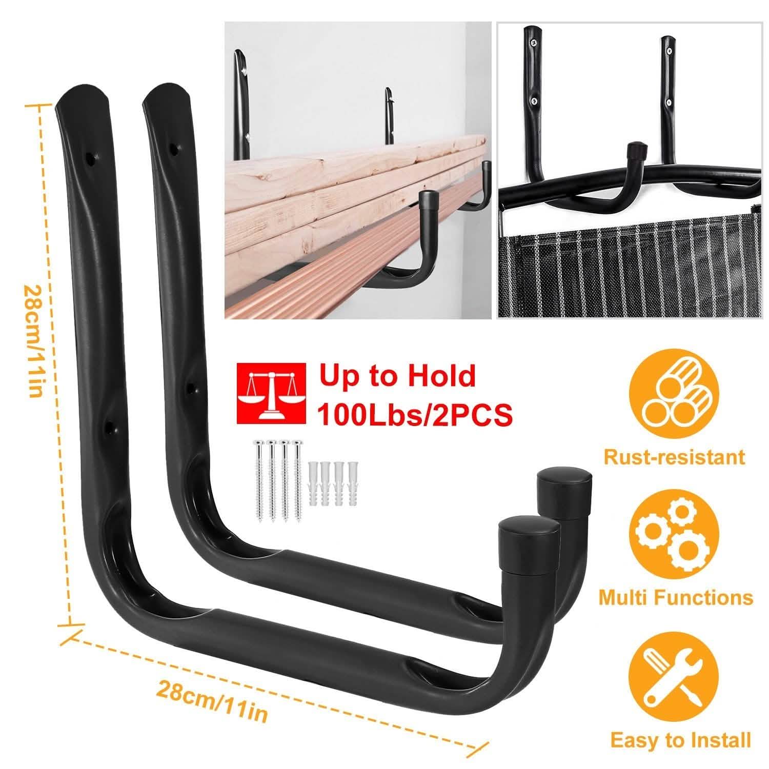 2-Piece: Heavy Duty Garage Storage Hooks Hanger Storage & Organization - Tophatter Daily Deals