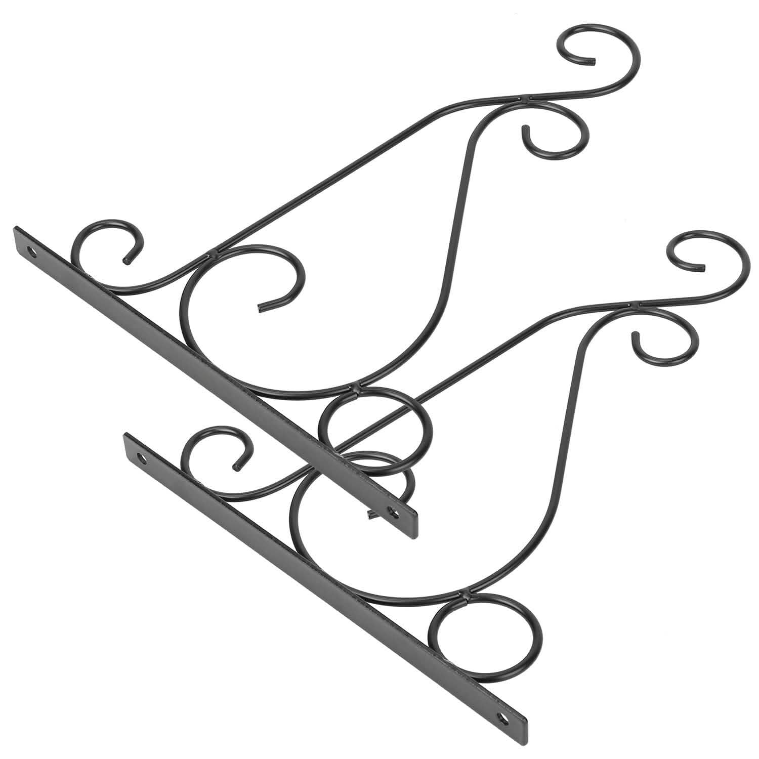 2-Piece: Iron Plant Hanging Bracket Plant Hanger Wall Hooks Garden & Patio - Tophatter Daily Deals