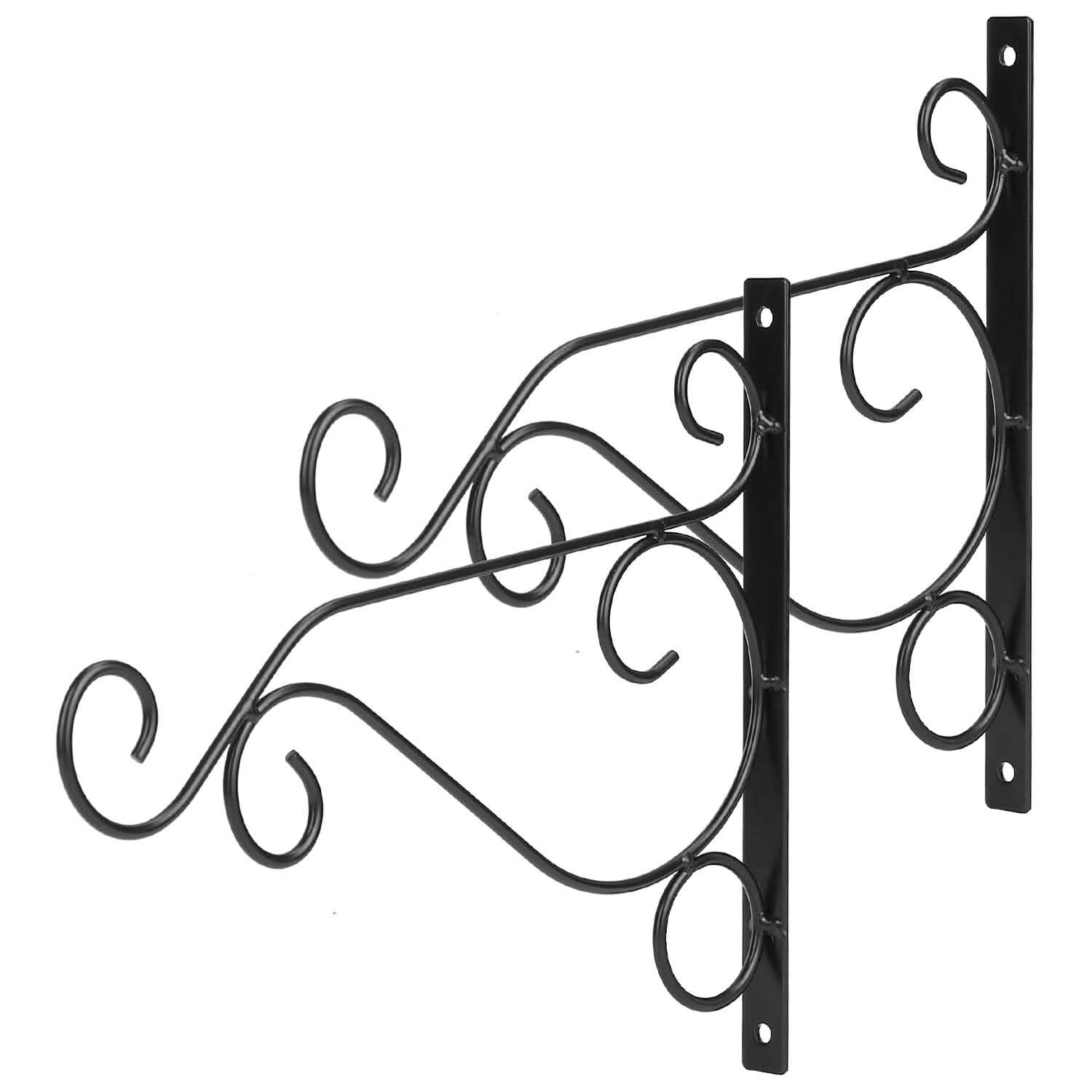 2-Piece: Iron Plant Hanging Bracket Plant Hanger Wall Hooks Garden & Patio - Tophatter Daily Deals