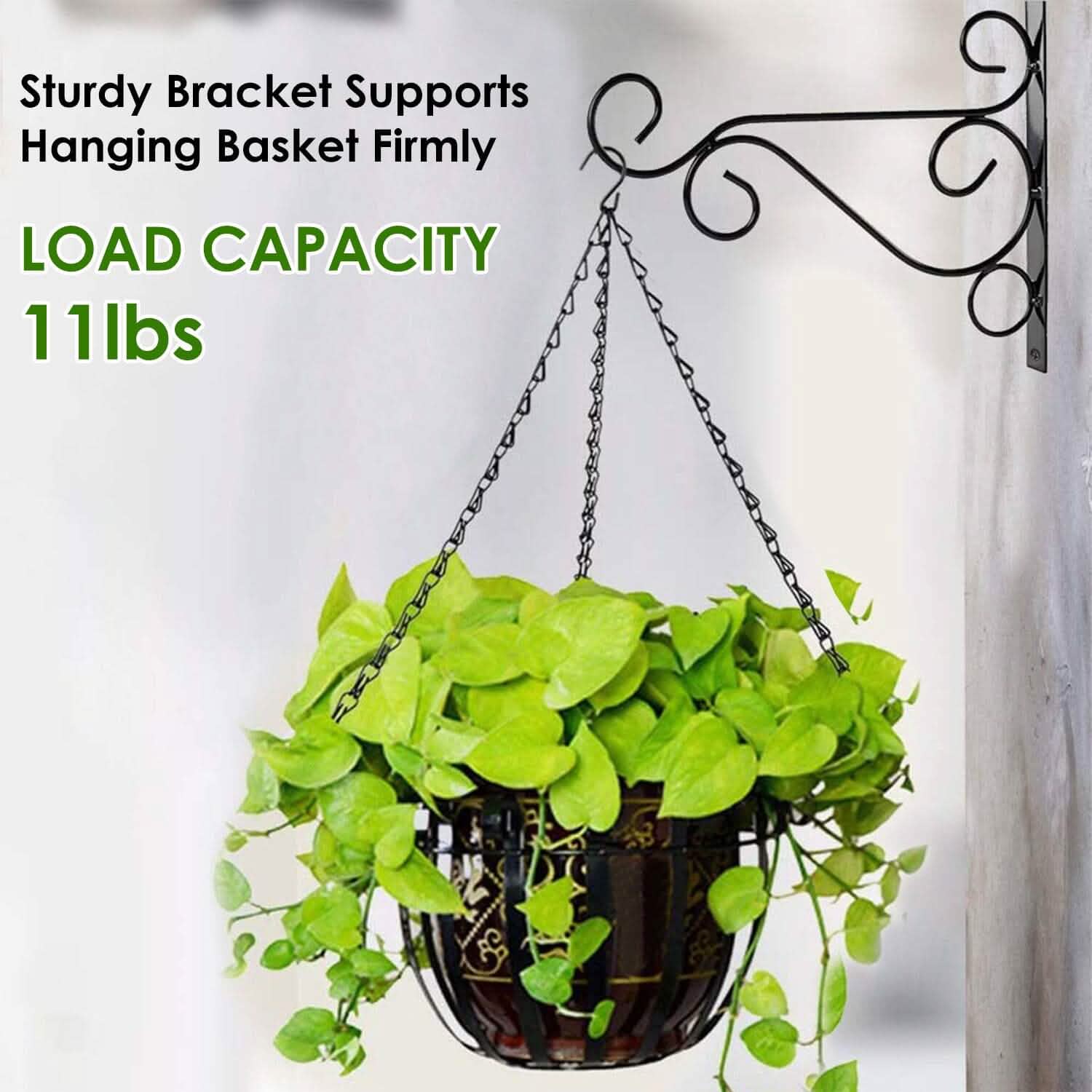 2-Piece: Iron Plant Hanging Bracket Plant Hanger Wall Hooks Garden & Patio - Tophatter Daily Deals