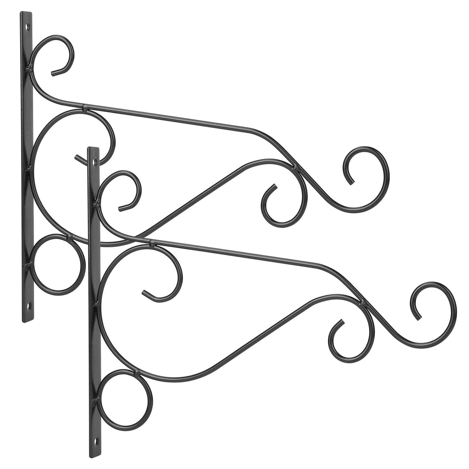 2-Piece: Iron Plant Hanging Bracket Plant Hanger Wall Hooks Garden & Patio - Tophatter Daily Deals