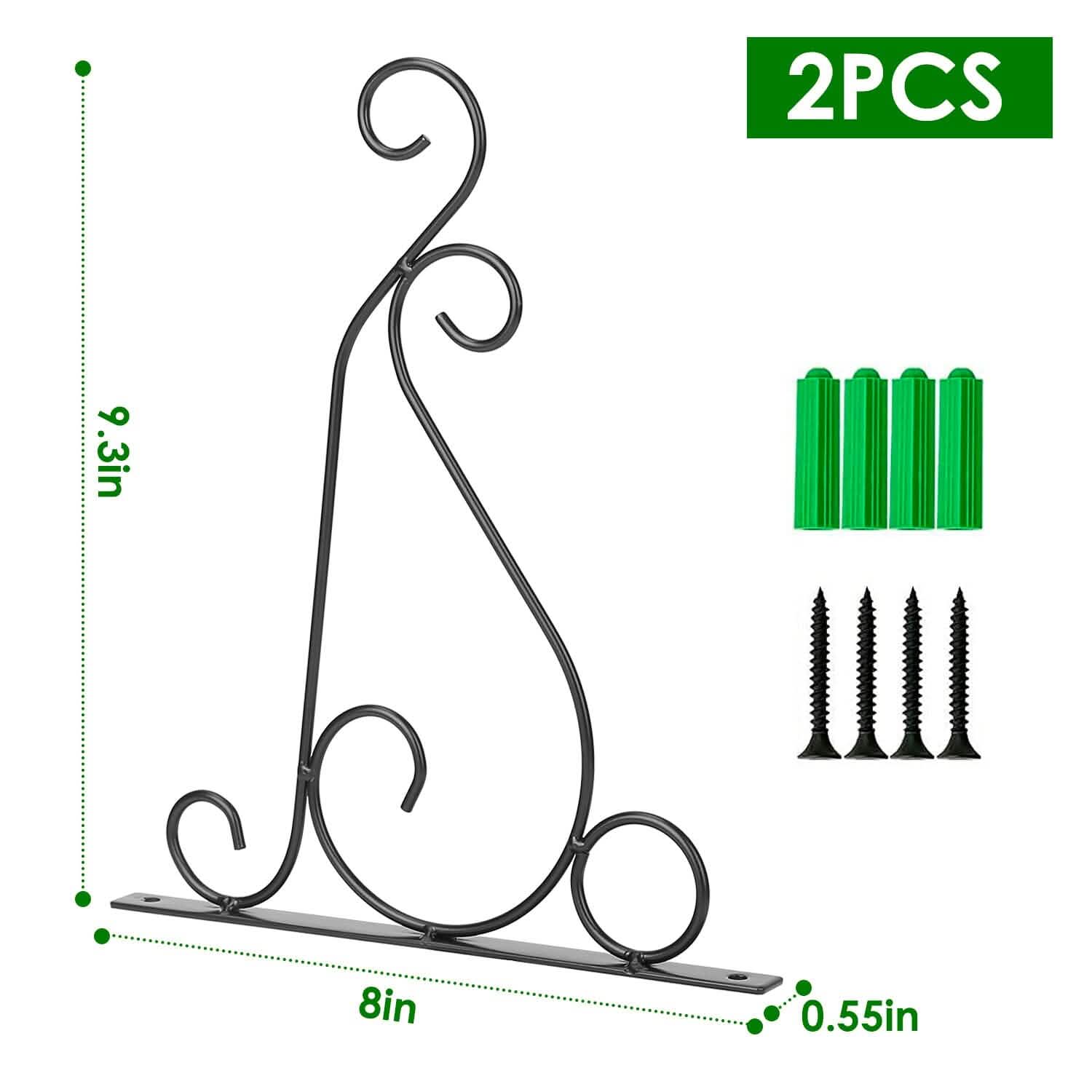 2-Piece: Iron Plant Hanging Bracket Plant Hanger Wall Hooks Garden & Patio - Tophatter Daily Deals