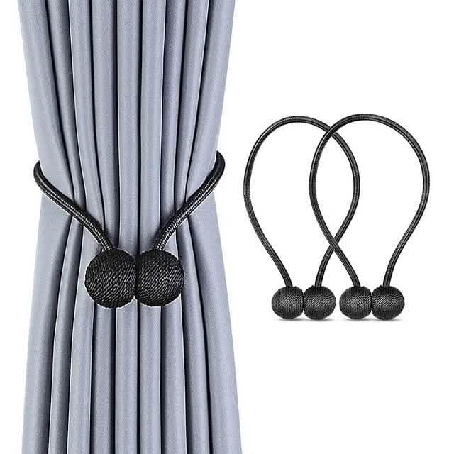 2-Piece: Magnet Curtains Bandages Buckle Black Furniture & Decor - Tophatter Daily Deals