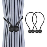 2-Piece: Magnet Curtains Bandages Buckle Black Furniture & Decor - Tophatter Daily Deals
