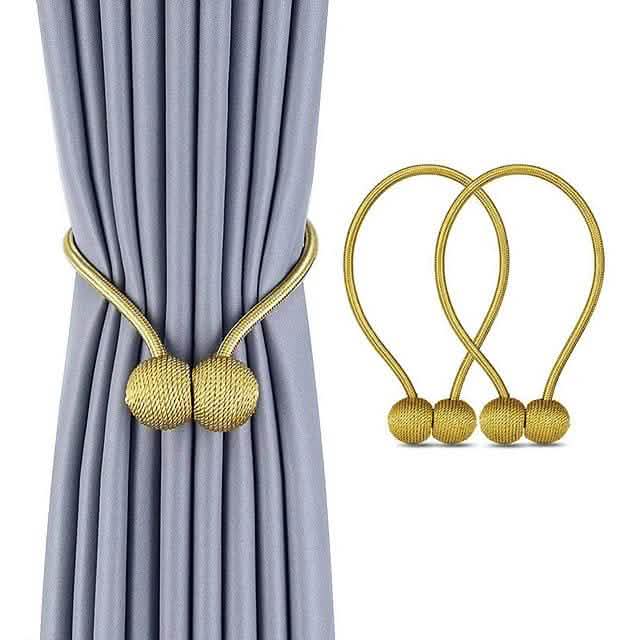 2-Piece: Magnet Curtains Bandages Buckle Gold Furniture & Decor - Tophatter Daily Deals