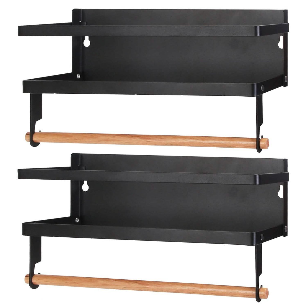 2-Piece: Magnetic Spice Racks for Refrigerator with Paper Towel Holder Kitchen Storage - Tophatter Daily Deals