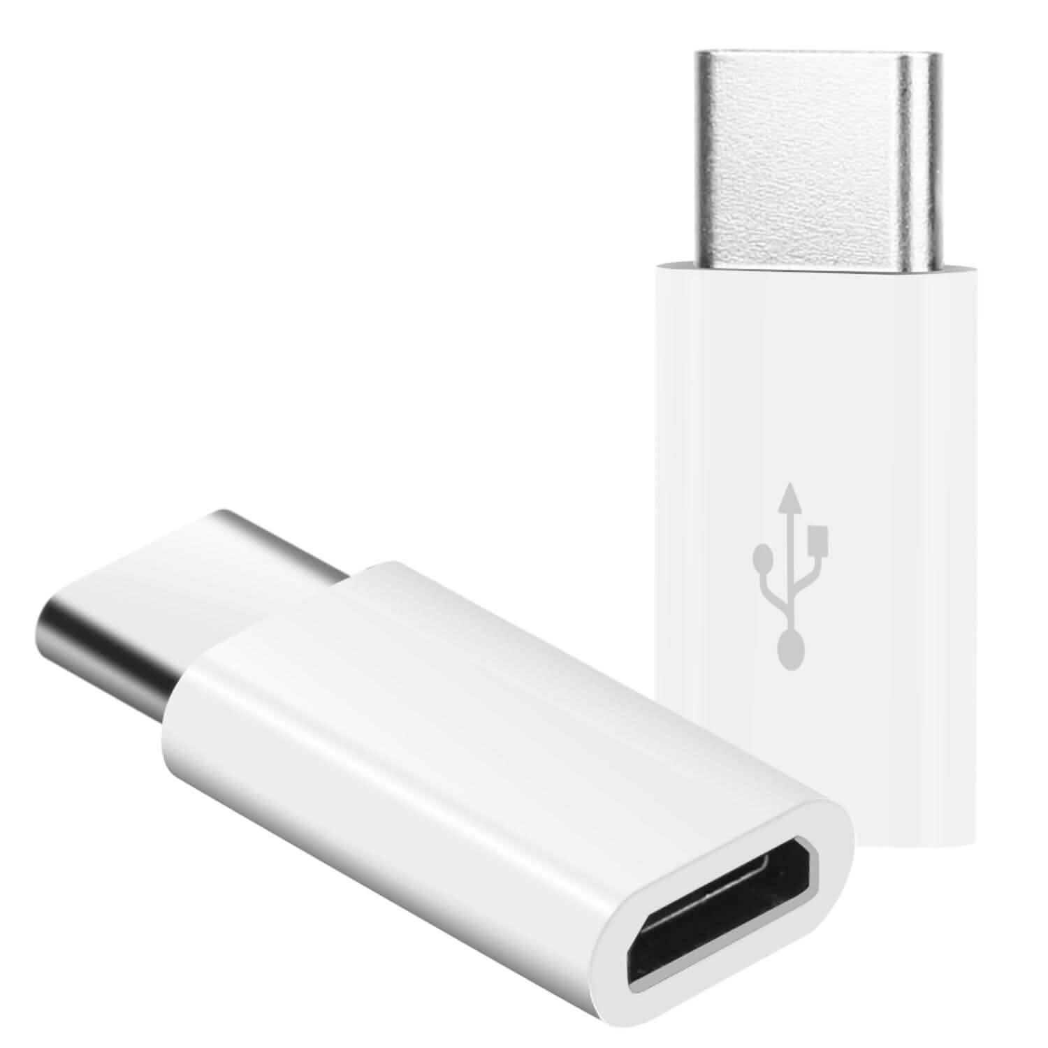 2-Piece: Micro USB To Type C Adapter White Mobile Accessories - Tophatter Daily Deals