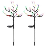 2-Piece: Outdoor Solar Light Cherry Blossom Flower Landscape Light Outdoor Lighting - Tophatter Daily Deals