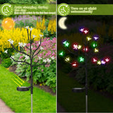 2-Piece: Outdoor Solar Light Cherry Blossom Flower Landscape Light Outdoor Lighting - Tophatter Daily Deals
