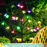 2-Piece: Outdoor Solar Light Cherry Blossom Flower Landscape Light Outdoor Lighting - Tophatter Daily Deals