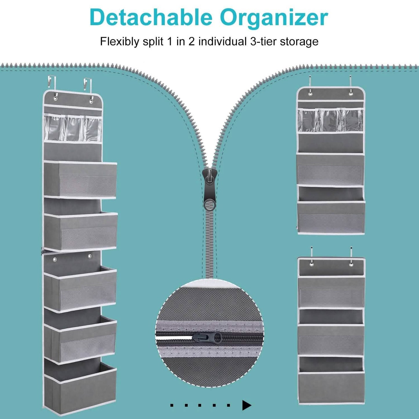 2-Piece: Over the Door Organizer 6-Tier Hanging Basket Storage & Organization - Tophatter Daily Deals