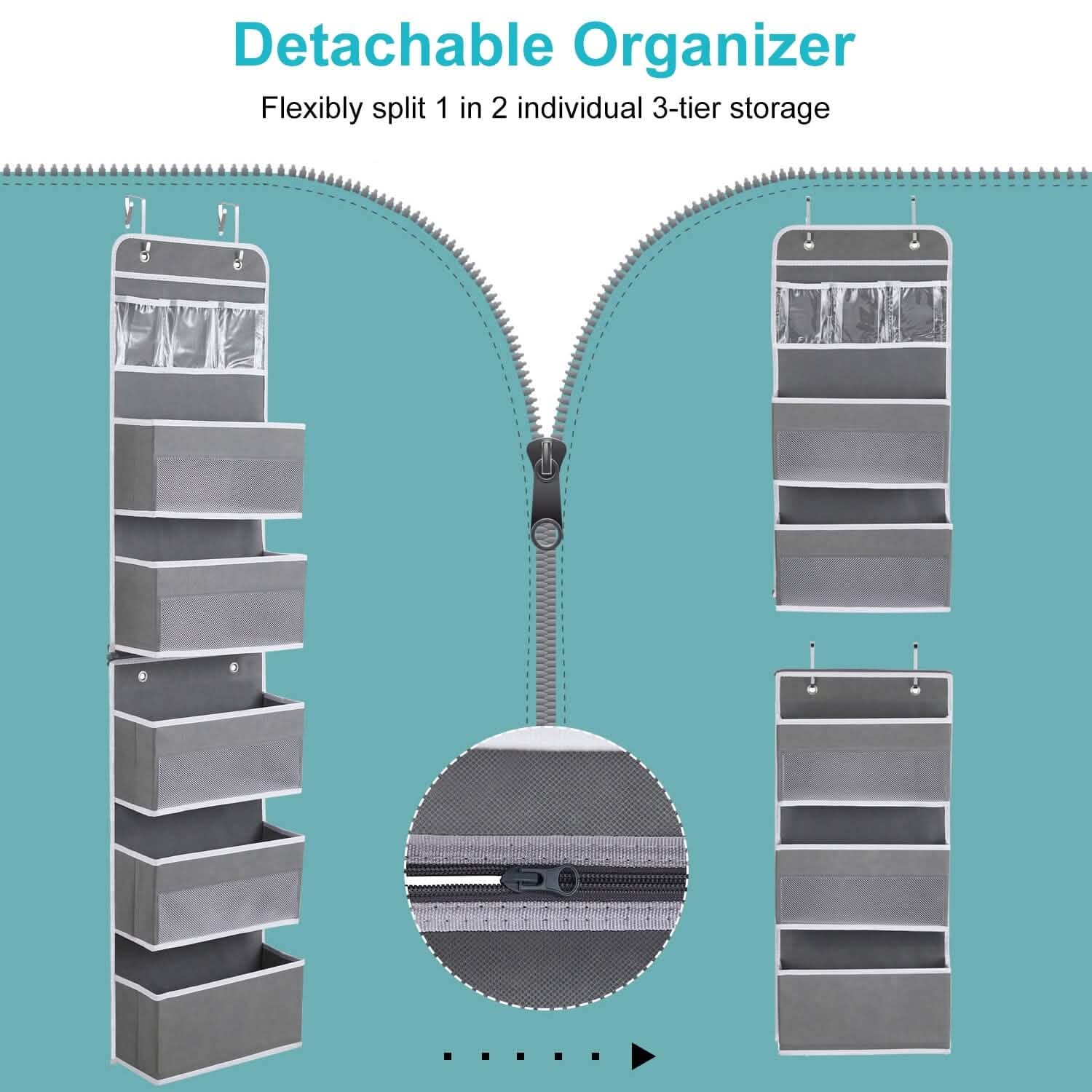 2-Piece: Over the Door Organizer 6-Tier Hanging Basket Storage & Organization - Tophatter Daily Deals