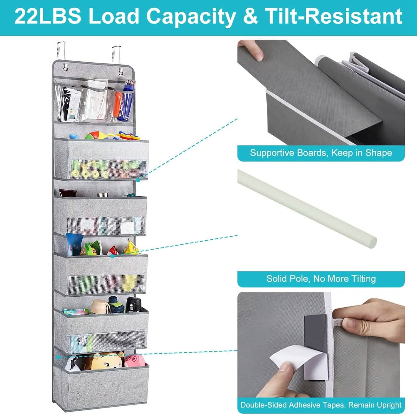 2-Piece: Over the Door Organizer 6-Tier Hanging Basket Storage & Organization - Tophatter Daily Deals
