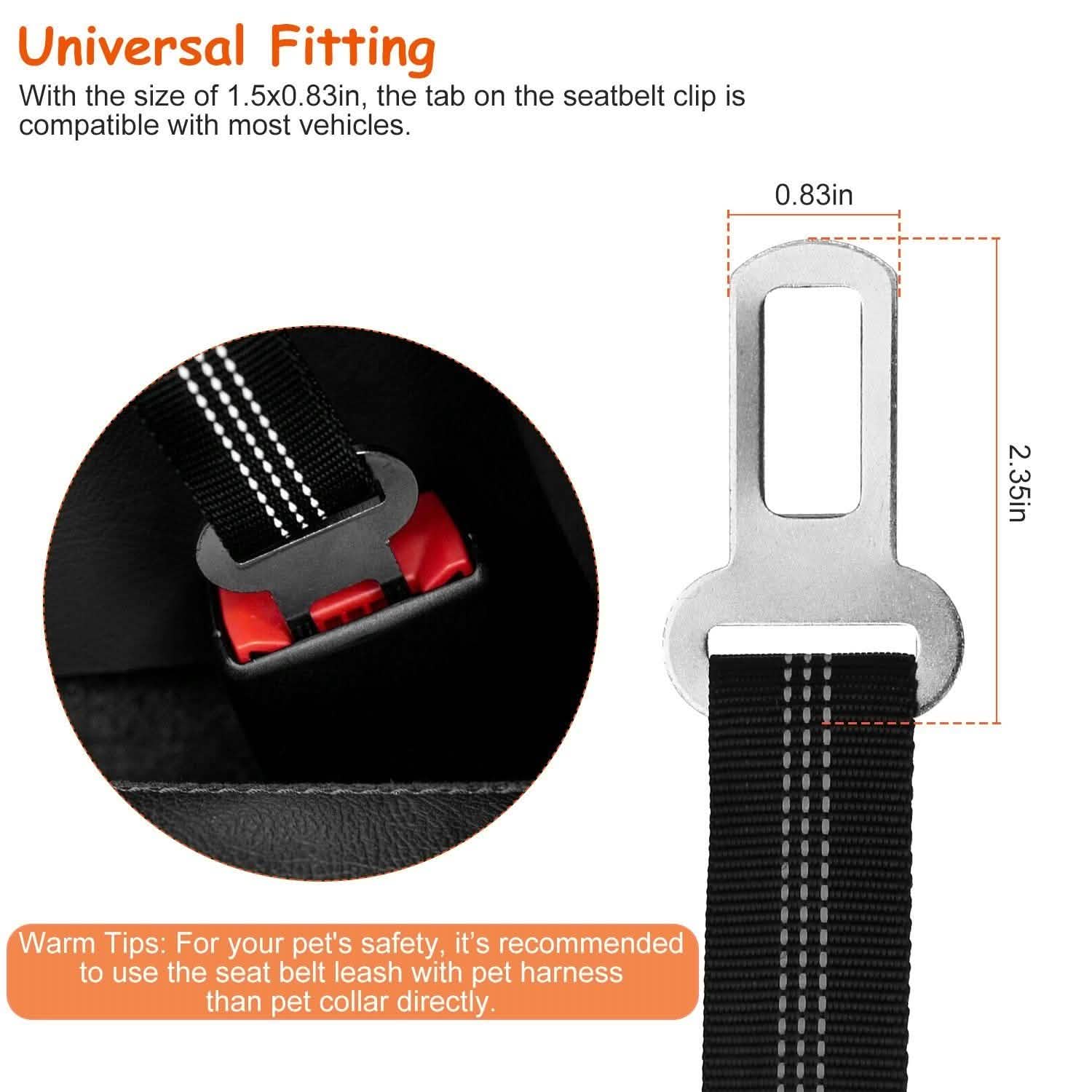 2-Piece: Pet Car Safety Seatbelt Pet Supplies - Tophatter Daily Deals