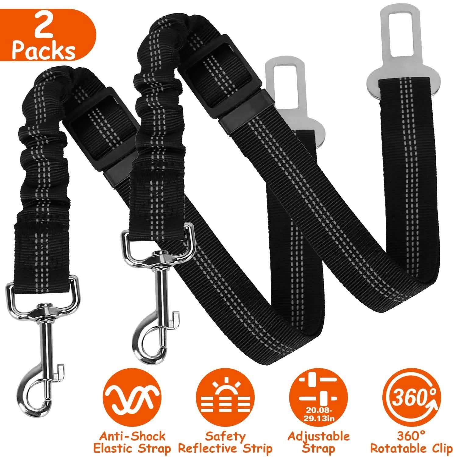 2-Piece: Pet Car Safety Seatbelt Pet Supplies - Tophatter Daily Deals