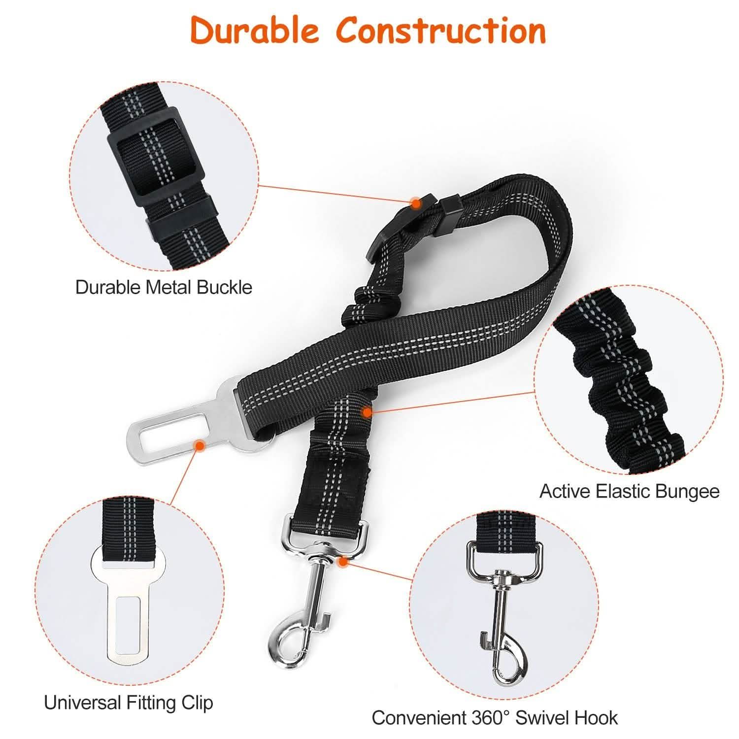 2-Piece: Pet Car Safety Seatbelt Pet Supplies - Tophatter Daily Deals