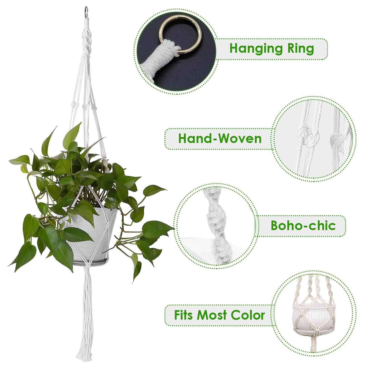 2-Piece: Plant Hanger Flowerpot Net Bag Garden & Patio - Tophatter Daily Deals