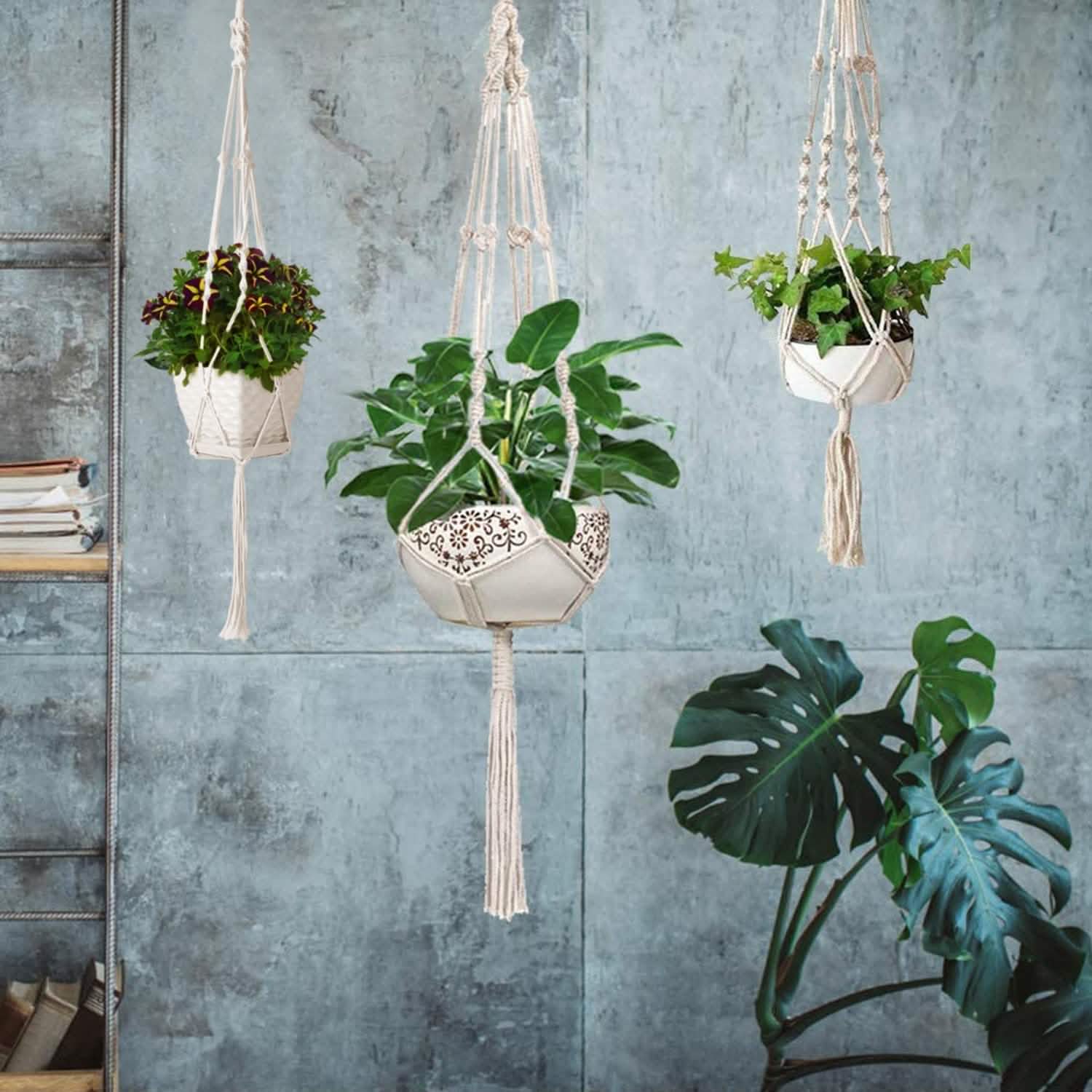 2-Piece: Plant Hanger Flowerpot Net Bag Garden & Patio - Tophatter Daily Deals