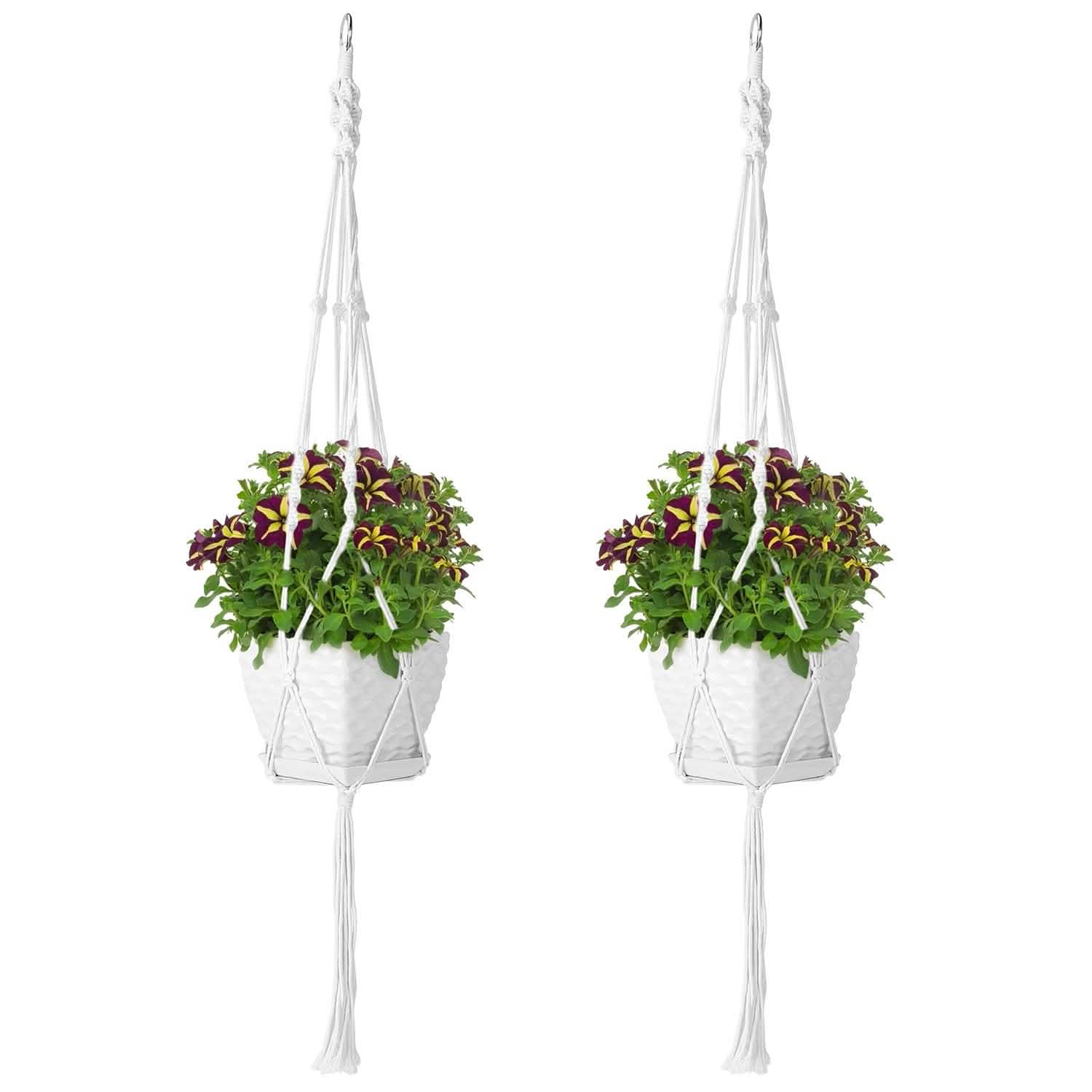 2-Piece: Plant Hanger Flowerpot Net Bag Garden & Patio - Tophatter Daily Deals