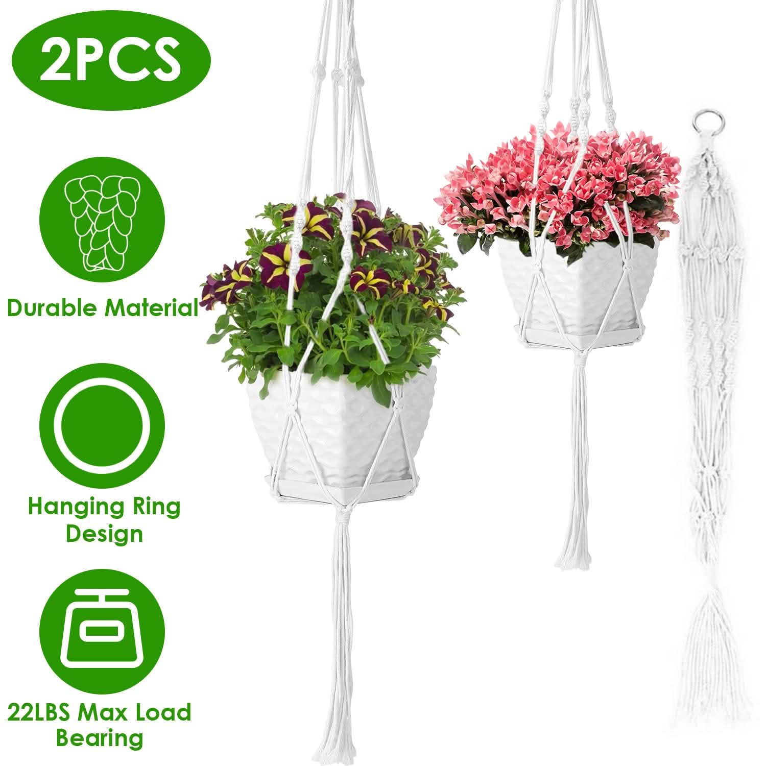 2-Piece: Plant Hanger Flowerpot Net Bag Garden & Patio - Tophatter Daily Deals