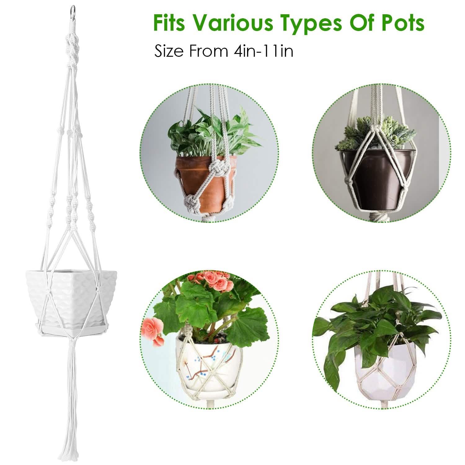 2-Piece: Plant Hanger Flowerpot Net Bag Garden & Patio - Tophatter Daily Deals