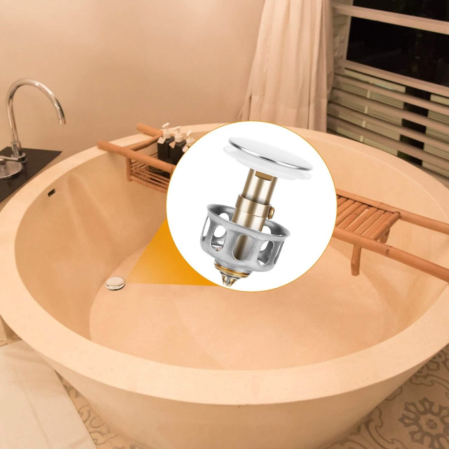 2-Piece: Pop Up Sink Drain Plugs Home Improvement - Tophatter Daily Deals