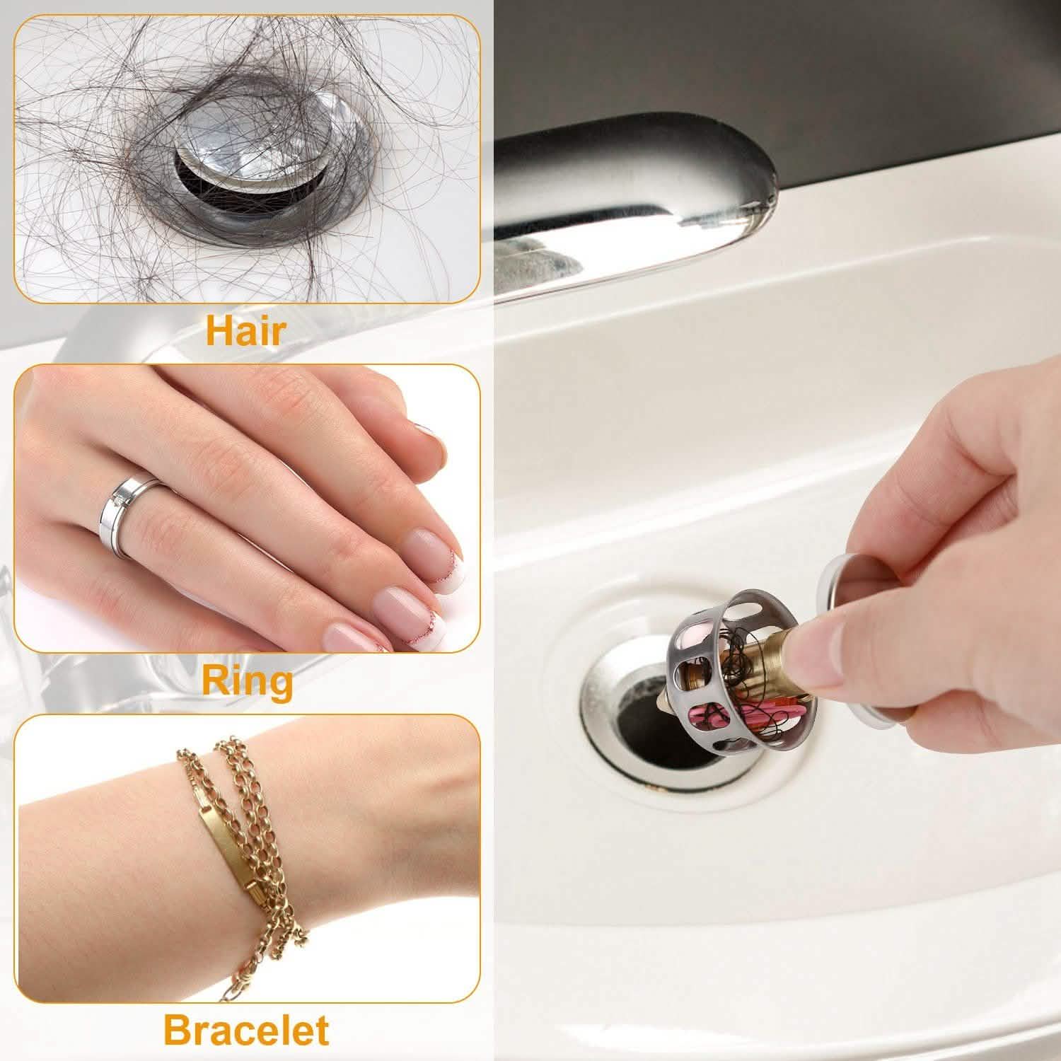 2-Piece: Pop Up Sink Drain Plugs Home Improvement - Tophatter Daily Deals