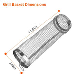 2-Piece: Portable BBQ Rolling Basket Round Stainless Steel Grill Kitchen Tools & Gadgets - Tophatter Daily Deals