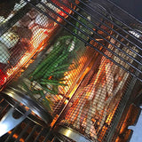 2-Piece: Portable BBQ Rolling Basket Round Stainless Steel Grill Kitchen Tools & Gadgets - Tophatter Daily Deals