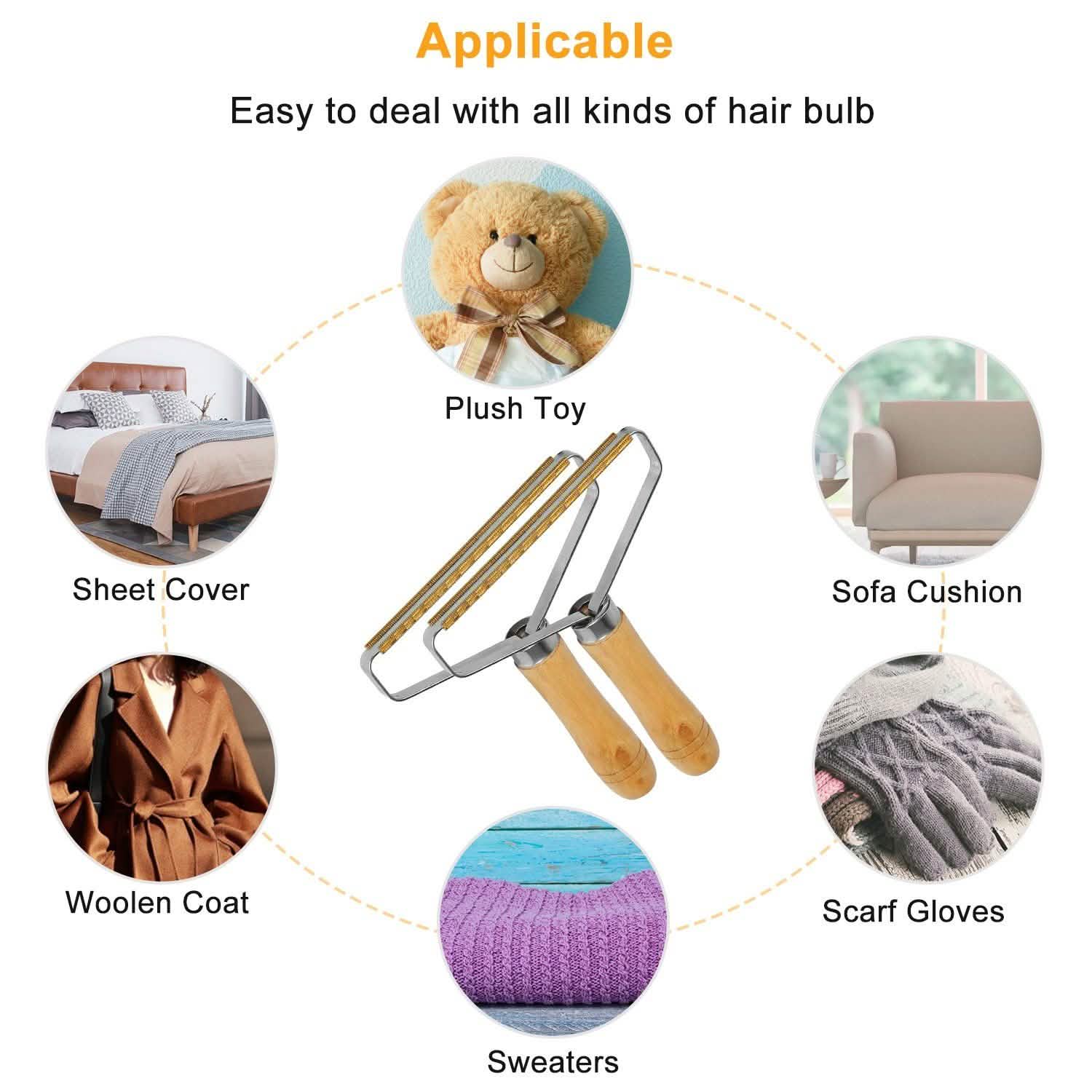 2-Piece: Portable Reusable Double Sided Lint Remover Travel Household Appliances - Tophatter Daily Deals