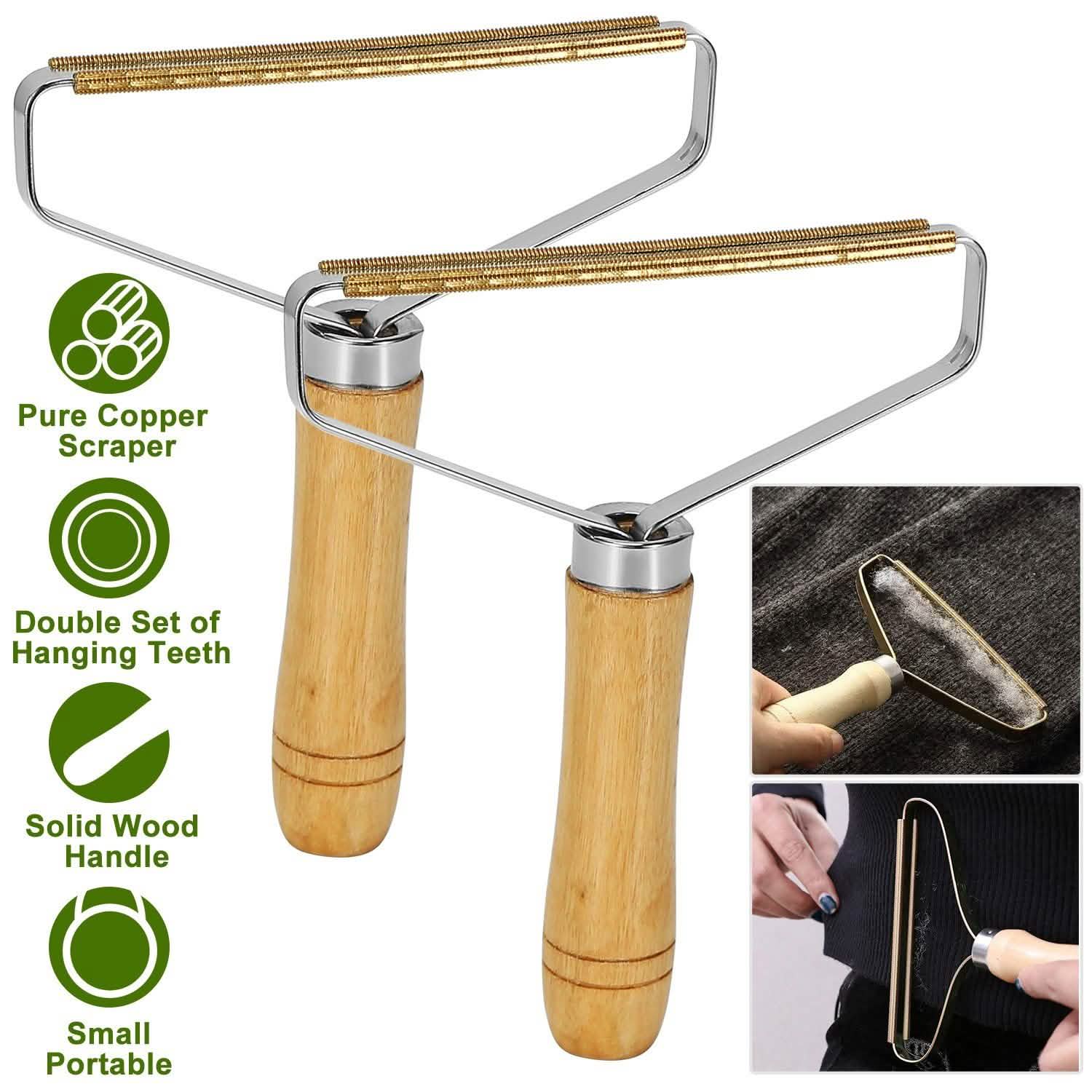 2-Piece: Portable Reusable Double Sided Lint Remover Travel Household Appliances - Tophatter Daily Deals