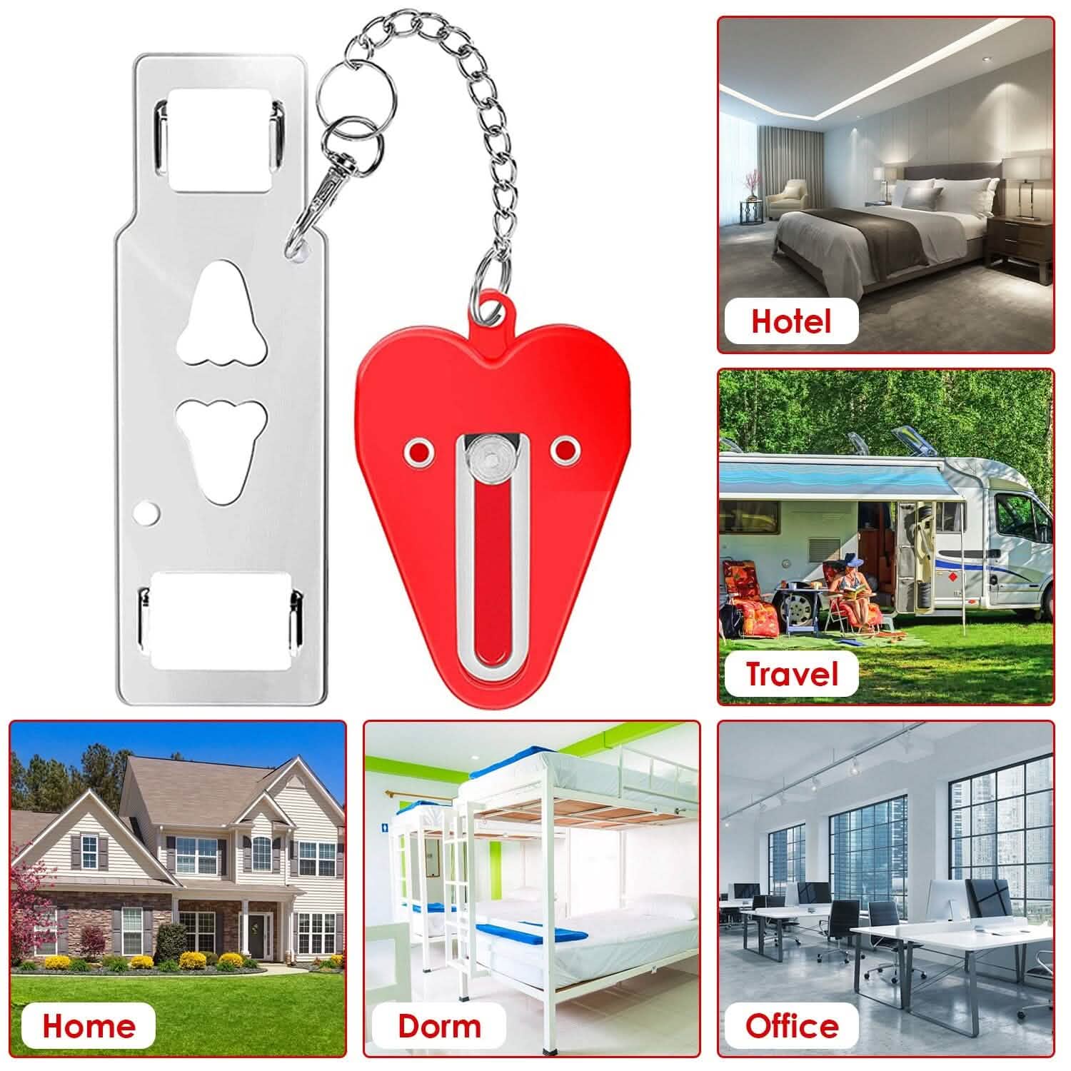 2-Piece: Portable Travel Door Lock Home Hotel Apartment Security Lock Everything Else - Tophatter Daily Deals