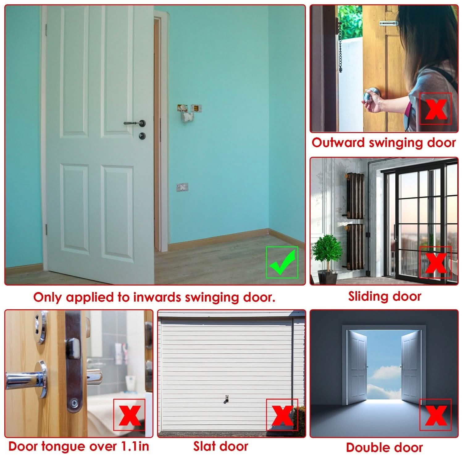 2-Piece: Portable Travel Door Lock Home Hotel Apartment Security Lock Everything Else - Tophatter Daily Deals