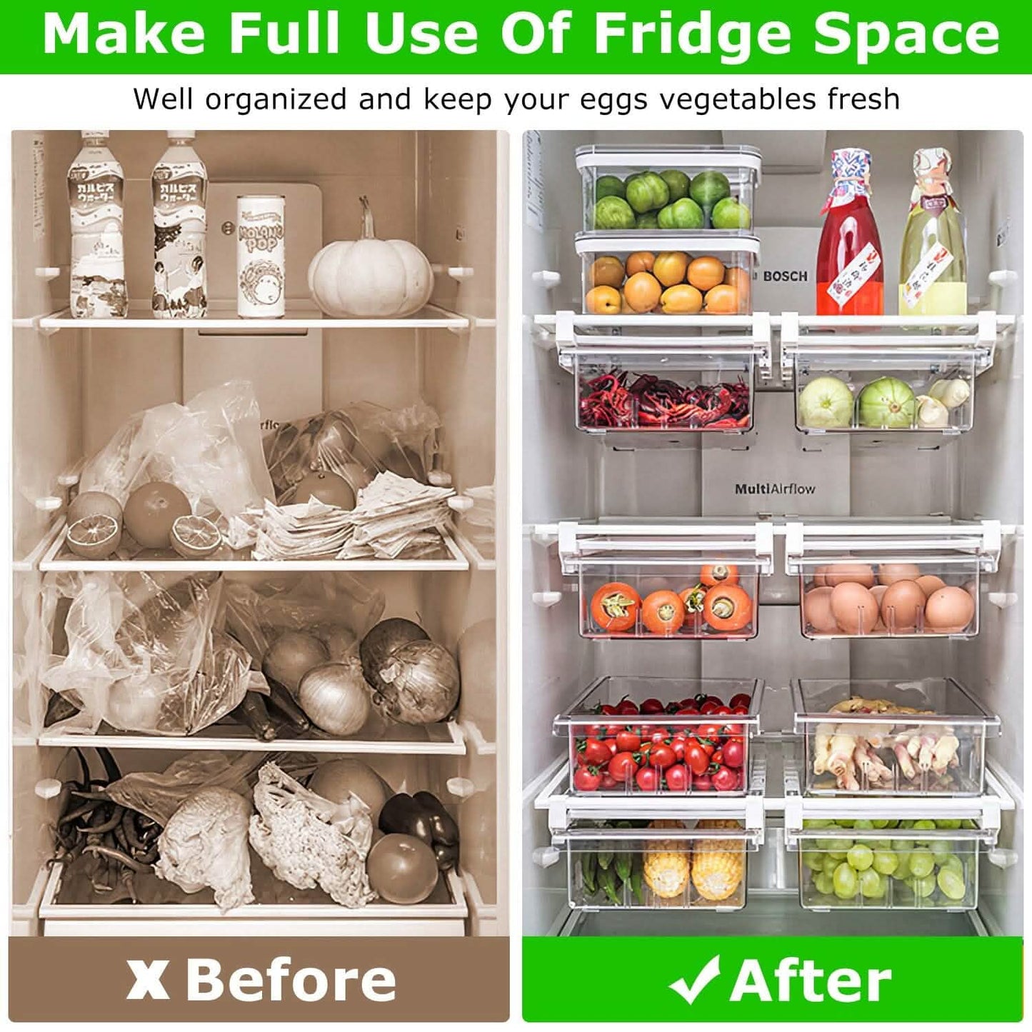 2-Piece: Refrigerator Egg Drawer 36 Egg Capacity Snap On Hanging Storage Tray Kitchen Storage - Tophatter Daily Deals