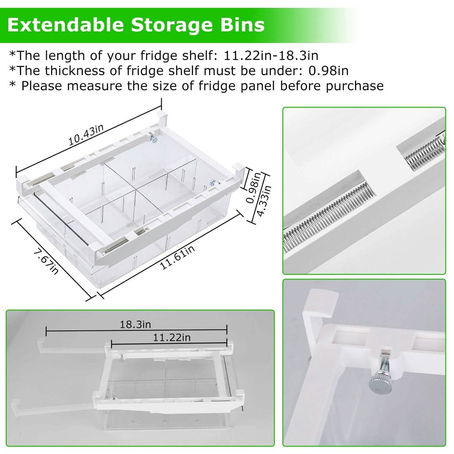 2-Piece: Refrigerator Egg Drawer 36 Egg Capacity Snap On Hanging Storage Tray Kitchen Storage - Tophatter Daily Deals
