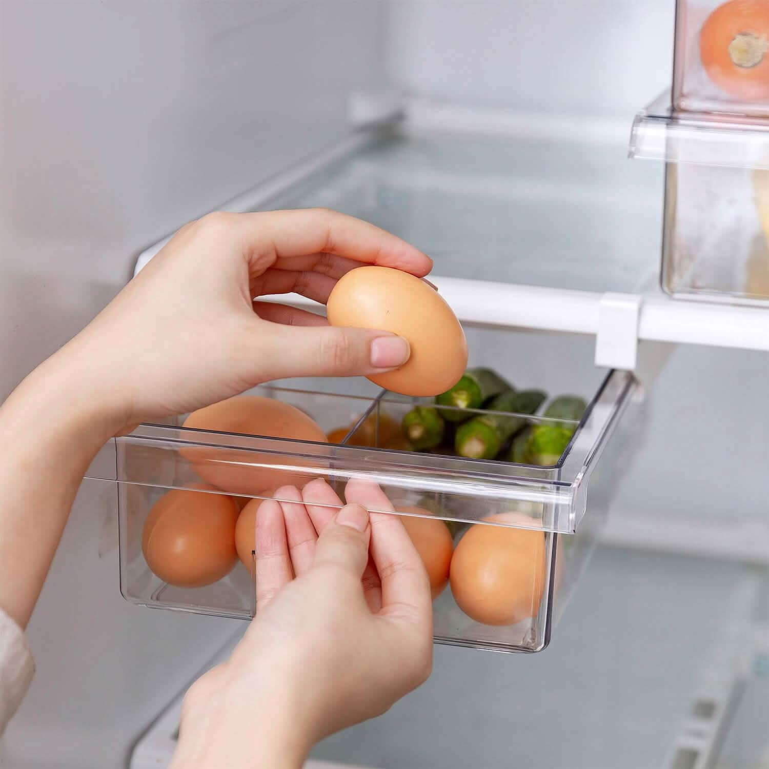 2-Piece: Refrigerator Egg Drawer 36 Egg Capacity Snap On Hanging Storage Tray Kitchen Storage - Tophatter Daily Deals