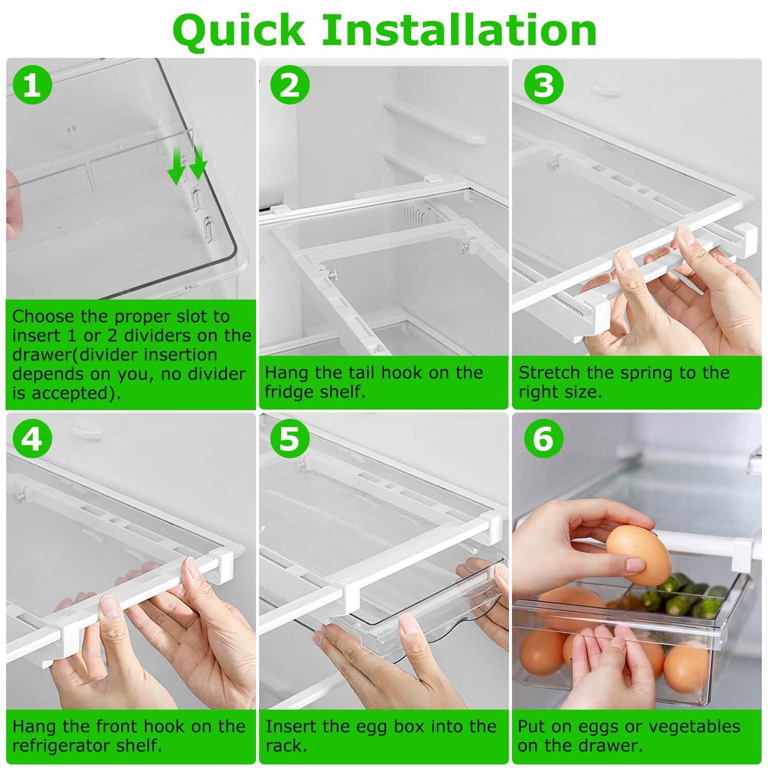 2-Piece: Refrigerator Egg Drawer 36 Egg Capacity Snap On Hanging Storage Tray Kitchen Storage - Tophatter Daily Deals