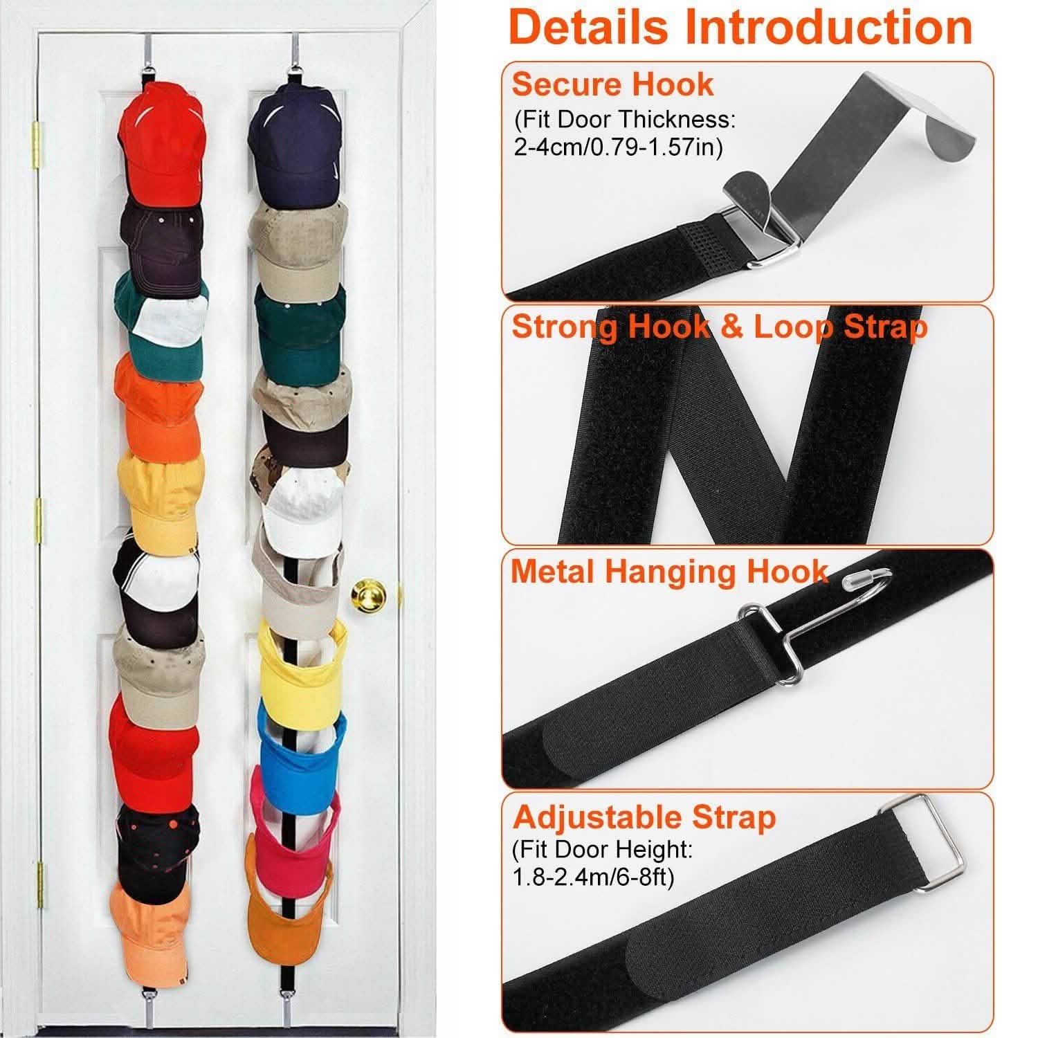 2-Piece Set: Cap Rack Holder Over the Door Storage & Organization - Tophatter Daily Deals