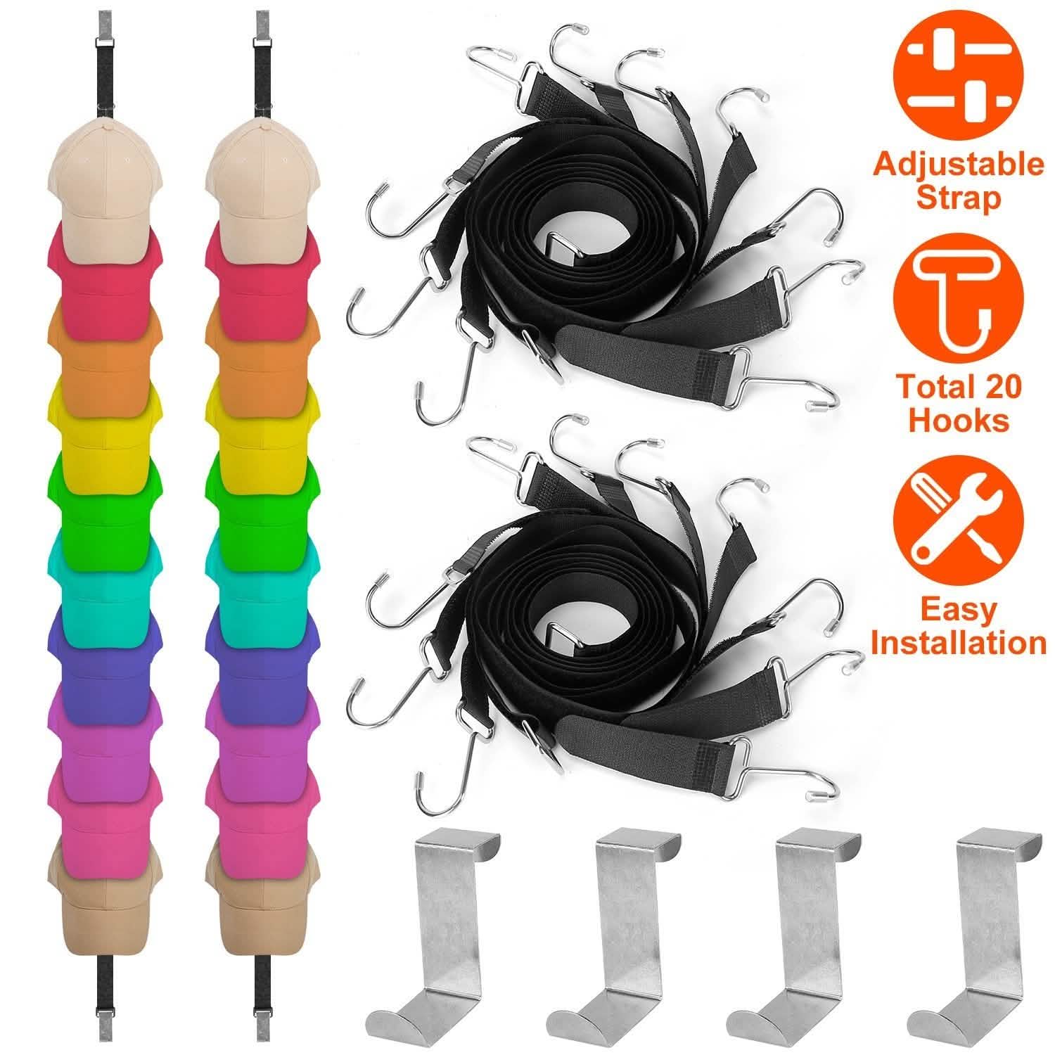 2-Piece Set: Cap Rack Holder Over the Door Storage & Organization - Tophatter Daily Deals