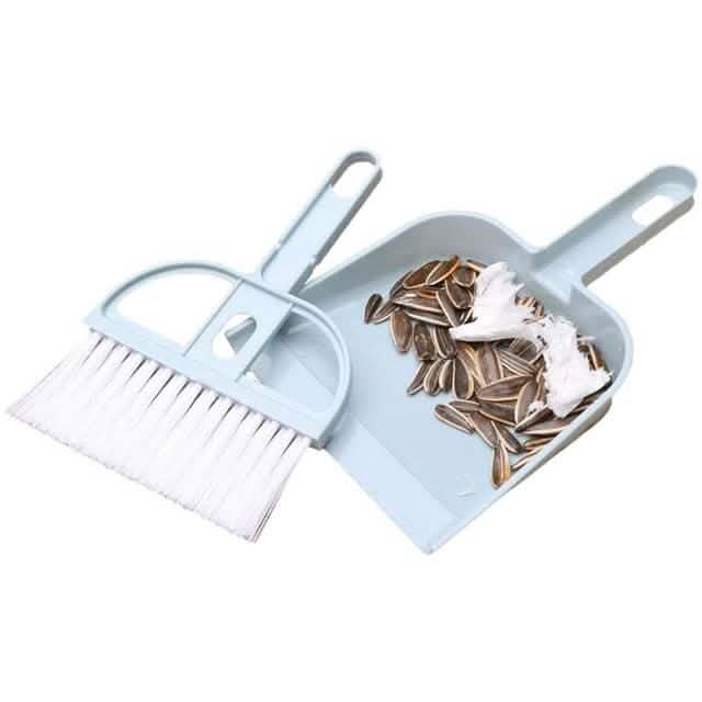 2-Piece Set: Mini Cleaning Dustpan And Brush Set Blue Household Appliances - Tophatter Daily Deals