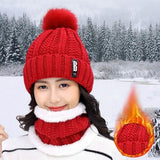 2-Piece Set: Women's Knitted Hat Scarf Caps Neck Warmer Winter Hat Red Hats - Tophatter Daily Deals