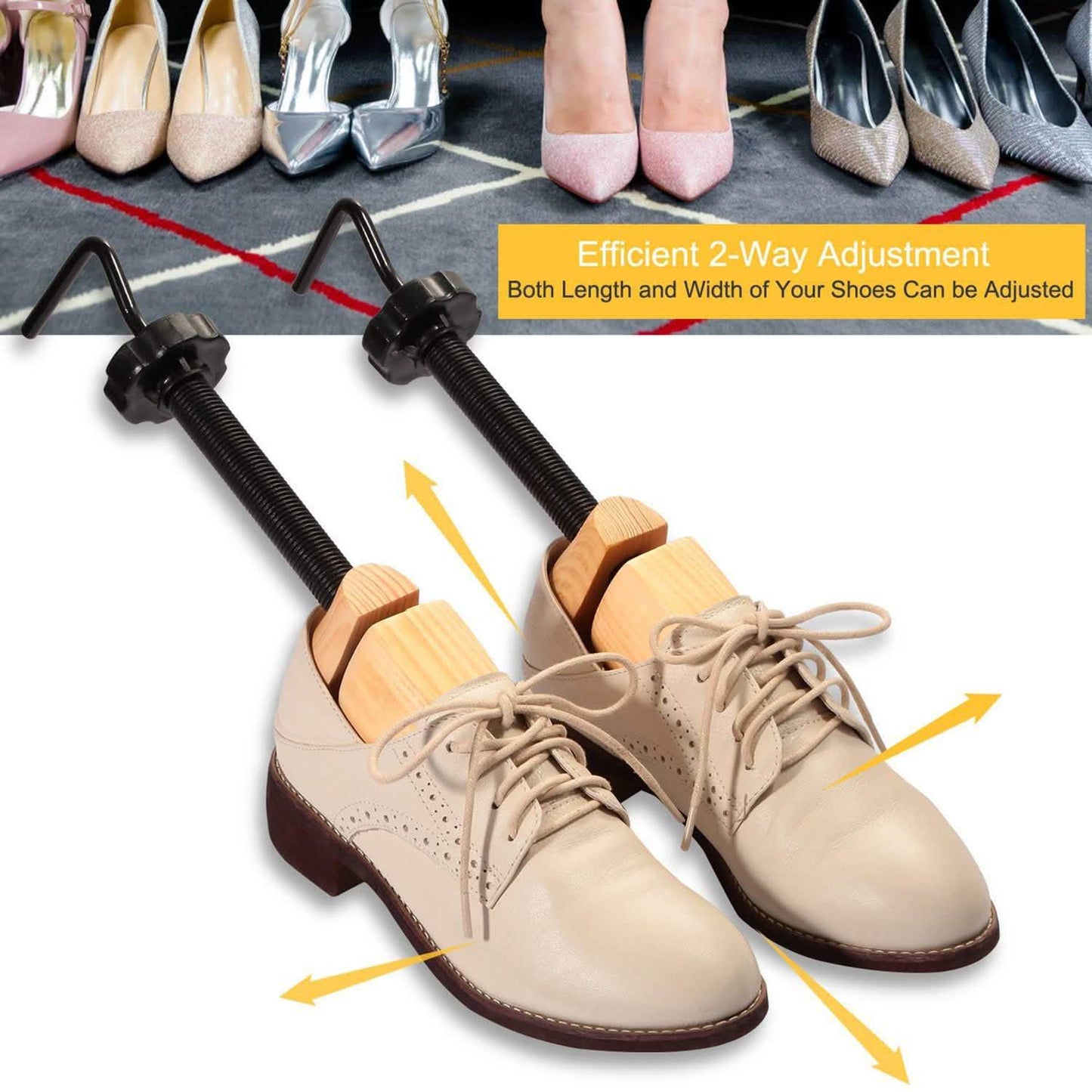 2-Piece: Shoe Stretcher 2-Way Shoe Storage & Organization - Tophatter Daily Deals
