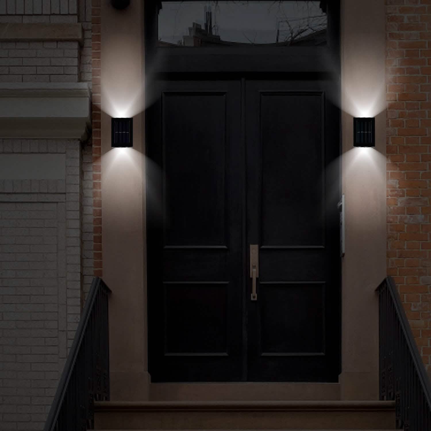 2-Piece: Solar Deck Outdoor Lights Outdoor Lighting - Tophatter Daily Deals