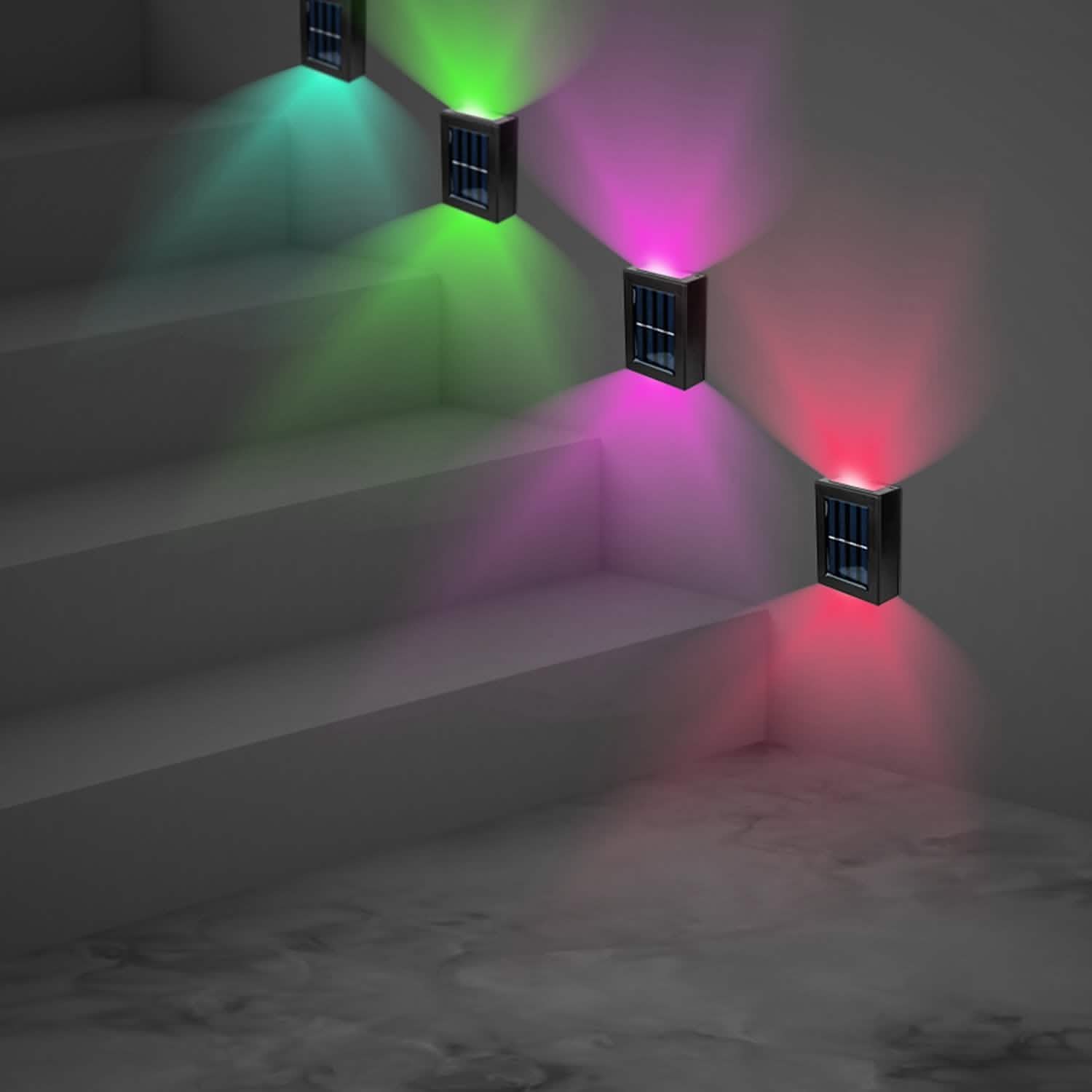 2-Piece: Solar Deck Outdoor Lights Outdoor Lighting - Tophatter Daily Deals